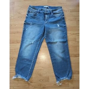 KanCan | Blue Wash Distressed Row Sean Straight Leg Women's Jeans Sz 14